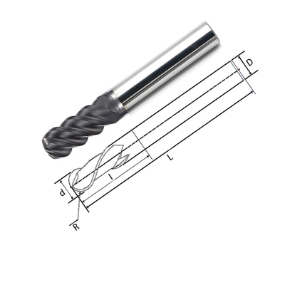 Extrémité solide Mills For Graphite de nez de boule de carbure de tungstène