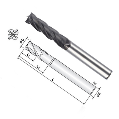 1 extrémité solide Mills Square For Graphite de carbure de tungstène de cannelure